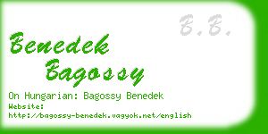 benedek bagossy business card